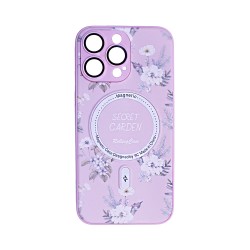 Capa Magnetic com Desenho De Flores para Apple iPhone 14 Pro Max Branco Capa Magnetic com Desenho De Flores para Apple iPhone 14 Pro Max Branco